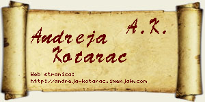 Andreja Kotarac vizit kartica